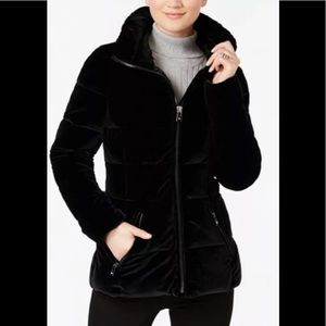 INC velvet puffer jacket black XS